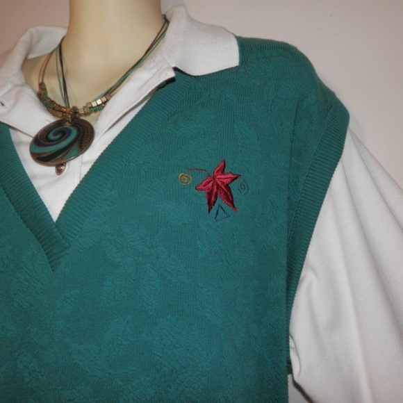 Blast L Top Layered Look Hunter Green White A021 - Picture 11 of 11